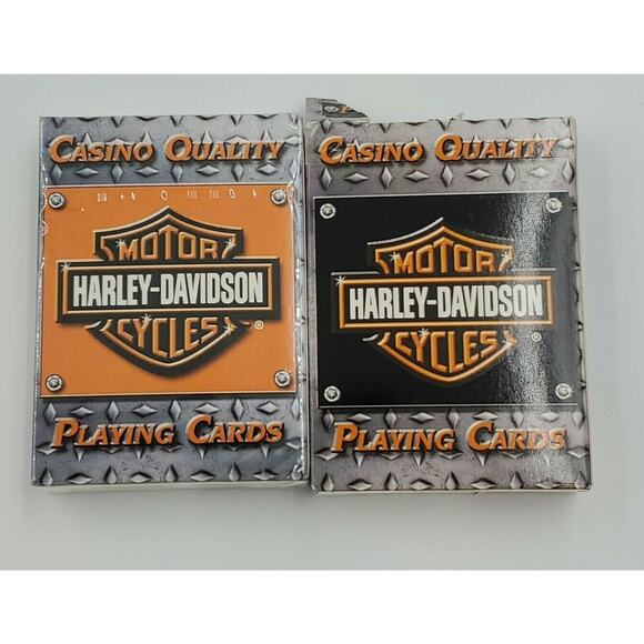 Harley Davidson Playing Cards In Collectible Tin 2 Sets 4 Packs - Picture 3 of 12
